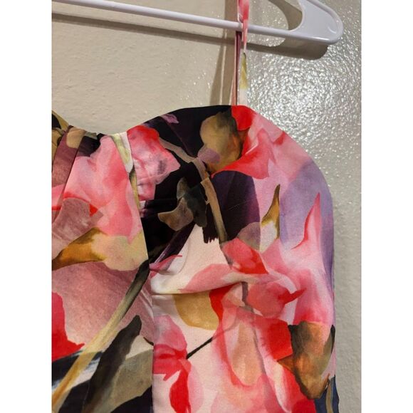 Anthropologie Corey Lynn Calter Dress Women's size 2 pink watercolor floral midi - Picture 4 of 6